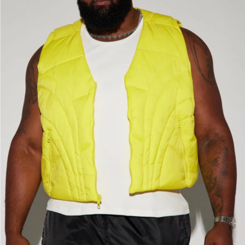 Vibrant Yellow Men's Puffer Vest